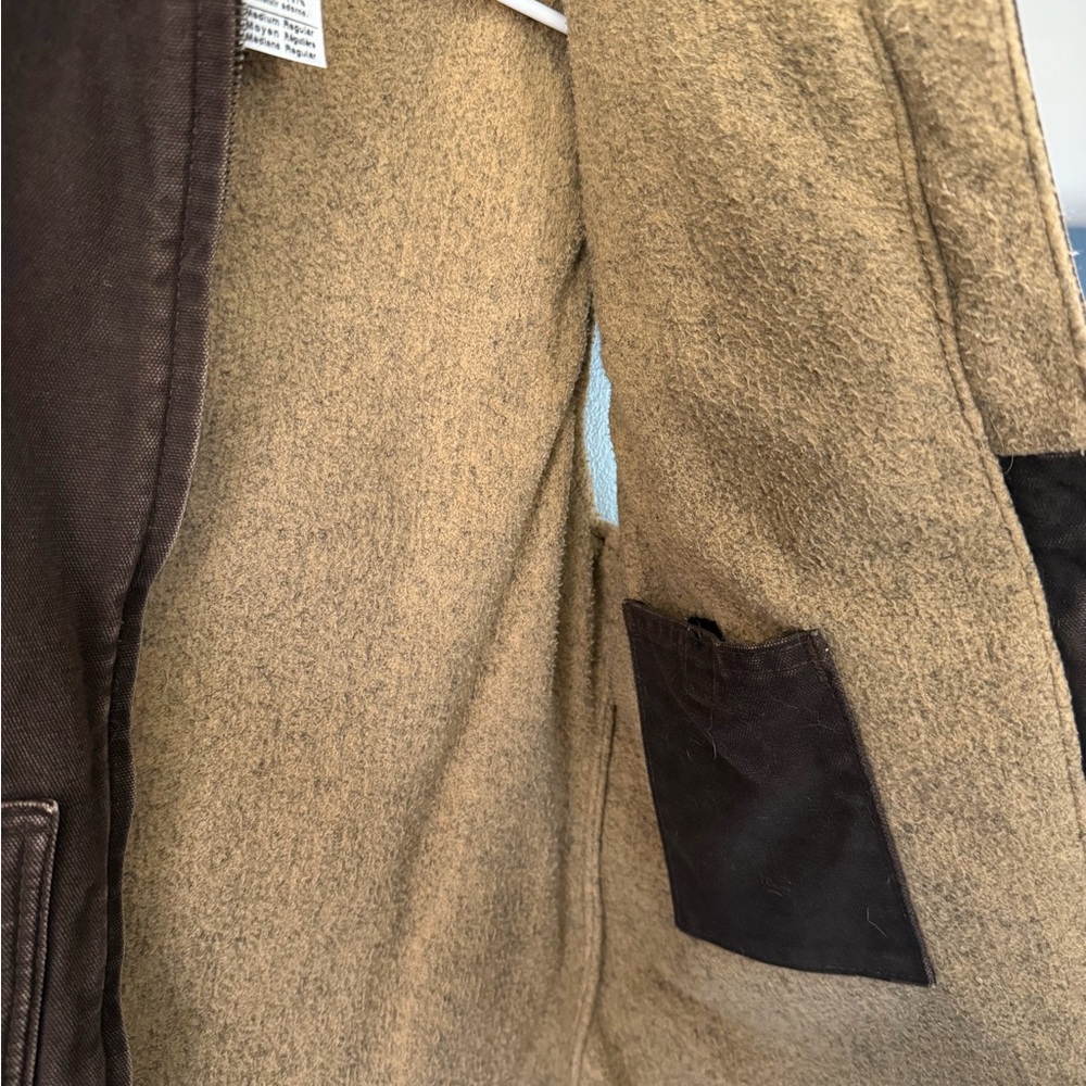 Vintage Carhartt Women’s Sherpa-Lined Mock-Neck Vest Dark Brown Size Medium - Picture 4 of 6